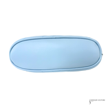 GUCCI Calfskin Matelasse GG Marmont Pouch Cosmetic Case Porcelain Light Blue Chevron Pre Owned