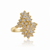 Estate 14K Yellow Gold Diamond Cluster Cocktail Ring Size 7 | In-Store