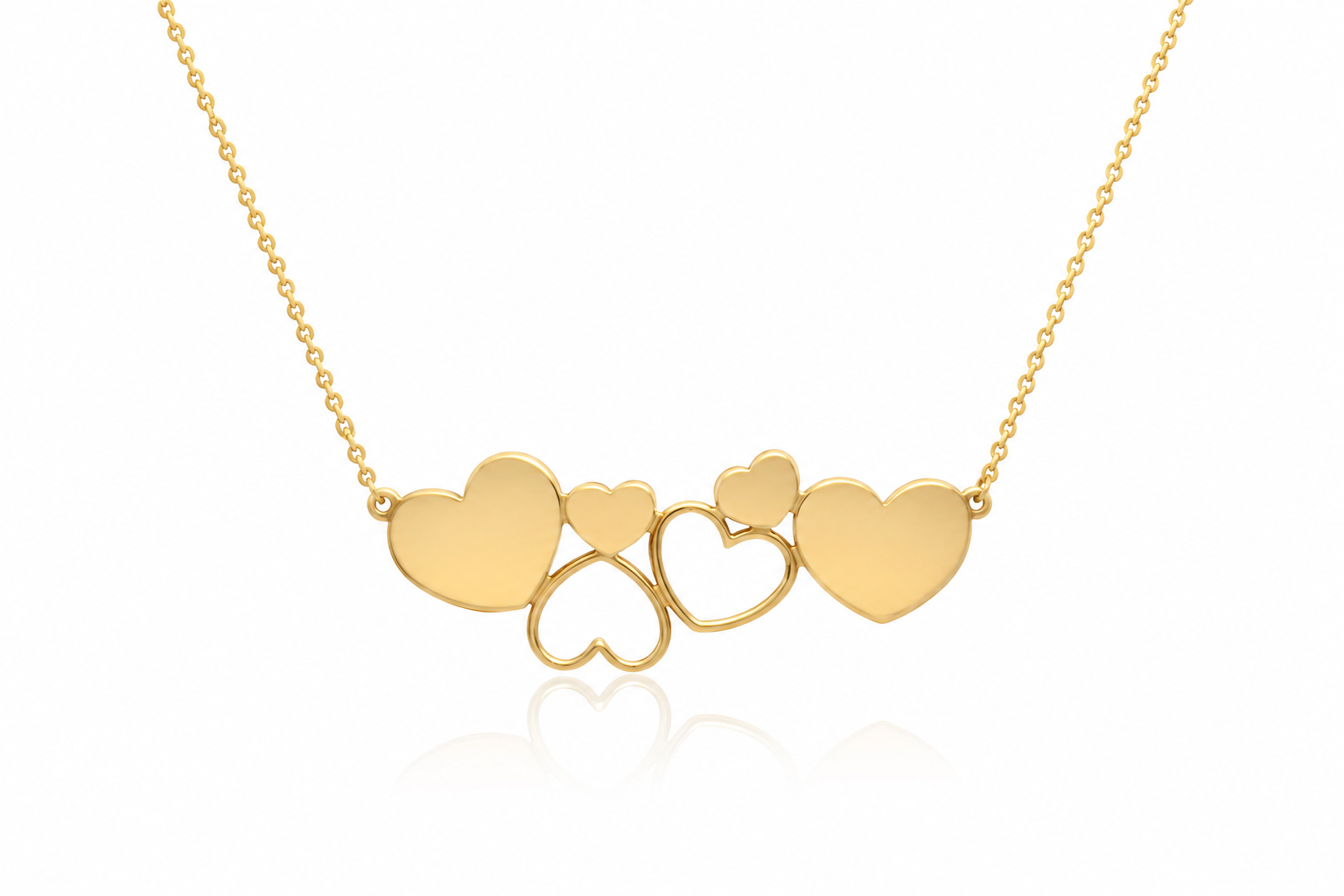 Decoage 14KT Yellow Gold Intertwined Hearts Necklace