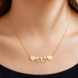 Decoage 14KT Yellow Gold Intertwined Hearts Necklace