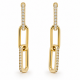 14KT Yellow Gold Paperclip Diamond Drop Earrings 0.90CT