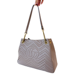 Gucci GG Marmont Medium Matelassé Shoulder Tote Bag – Porcelain Rose Calfskin Leather Pre Owned