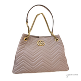 Gucci GG Marmont Medium Matelassé Shoulder Tote Bag – Porcelain Rose Calfskin Leather Pre Owned