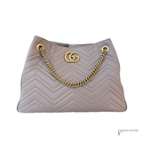 Gucci GG Marmont Medium Matelassé Shoulder Tote Bag – Porcelain Rose Calfskin Leather Pre Owned