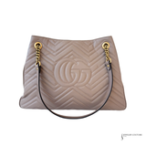 Gucci GG Marmont Medium Matelassé Shoulder Tote Bag – Porcelain Rose Calfskin Leather Pre Owned