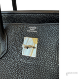 Hermès Birkin 40 Black Clemence leather with White Silver Hardware