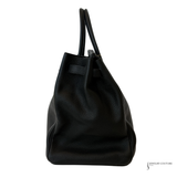 Hermès Birkin 40 Black Clemence leather with White Silver Hardware