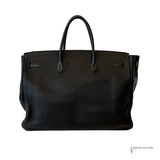 Hermès Birkin 40 Black Clemence leather with White Silver Hardware