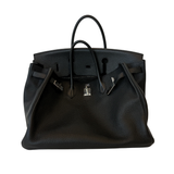 Hermès Birkin 40 Black Clemence leather with White Silver Hardware