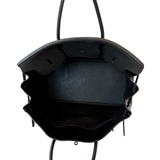 Hermès Birkin 40 Black Clemence leather with White Silver Hardware