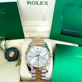 Rolex Datejust 41mm Yellow Gold & Stainless Steel Silver Index Dial & Fluted Bezel 126333