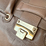 JIMMY CHOO Nude Grainy Calfskin Leather Rosalie Satchel Bag