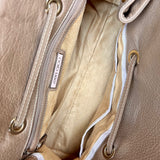 JIMMY CHOO Nude Grainy Calfskin Leather Rosalie Satchel Bag