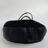 Chanel 90s Kiss Lock shoulder bag in crochet and leather Black Woven Pre-Owned