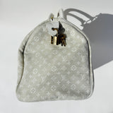 LOUIS VUITTON Beige Idylle Ivory Denim Mini Lin Canvas Monogram Speedy 30 cloth handbag Pre-Loved