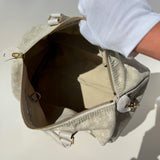 LOUIS VUITTON Beige Idylle Ivory Denim Mini Lin Canvas Monogram Speedy 30 cloth handbag Pre-Loved