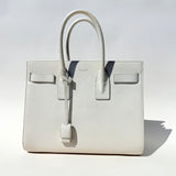 Saint Laurent light gray grained Leather Sac De Jour Dove