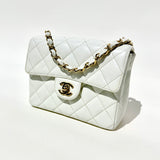 CHANEL Caviar Quilted Mini Square Flap White 2004