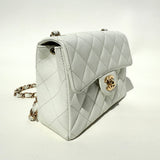 CHANEL Caviar Quilted Mini Square Flap White 2004
