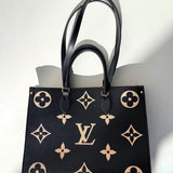 LOUIS VUITTON  Empreinte Monogram Giant Onthego MM Black Beige