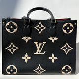 LOUIS VUITTON  Empreinte Monogram Giant Onthego MM Black Beige