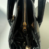 Chanel Quilted Chevron 2way Tote Black Patent Leather Shoulder Bag Timeless classique top handle Pre-Loved