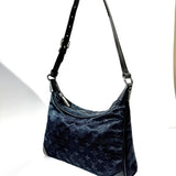 LOUIS VUITTON Vintage LV Monogram Little Boulogne Mini Shoulder Bag Black Satin