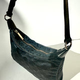 LOUIS VUITTON Vintage LV Monogram Little Boulogne Mini Shoulder Bag Black Satin