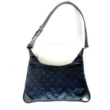LOUIS VUITTON Vintage LV Monogram Little Boulogne Mini Shoulder Bag Black Satin