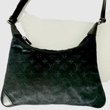 LOUIS VUITTON Vintage LV Monogram Little Boulogne Mini Shoulder Bag Black Satin