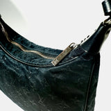 LOUIS VUITTON Vintage LV Monogram Little Boulogne Mini Shoulder Bag Black Satin