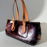 Louis Vuitton Amarante Monogram Vernis Rosewood Avenue Handle Bag Satchel Leather top