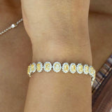 Goldenrod - 18KT White Gold Tennis Bracelet with Yellow Diamond Halo – 7.95CT Yellow Diamonds & 2.35CT Halo