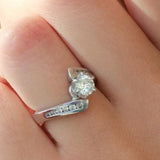 Pilea - 14KT White Gold Round Diamond Engagement Ring