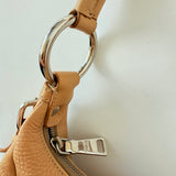 Prada Vitello Daino Zip Top Hobo Neutral Beige Pre-Loved