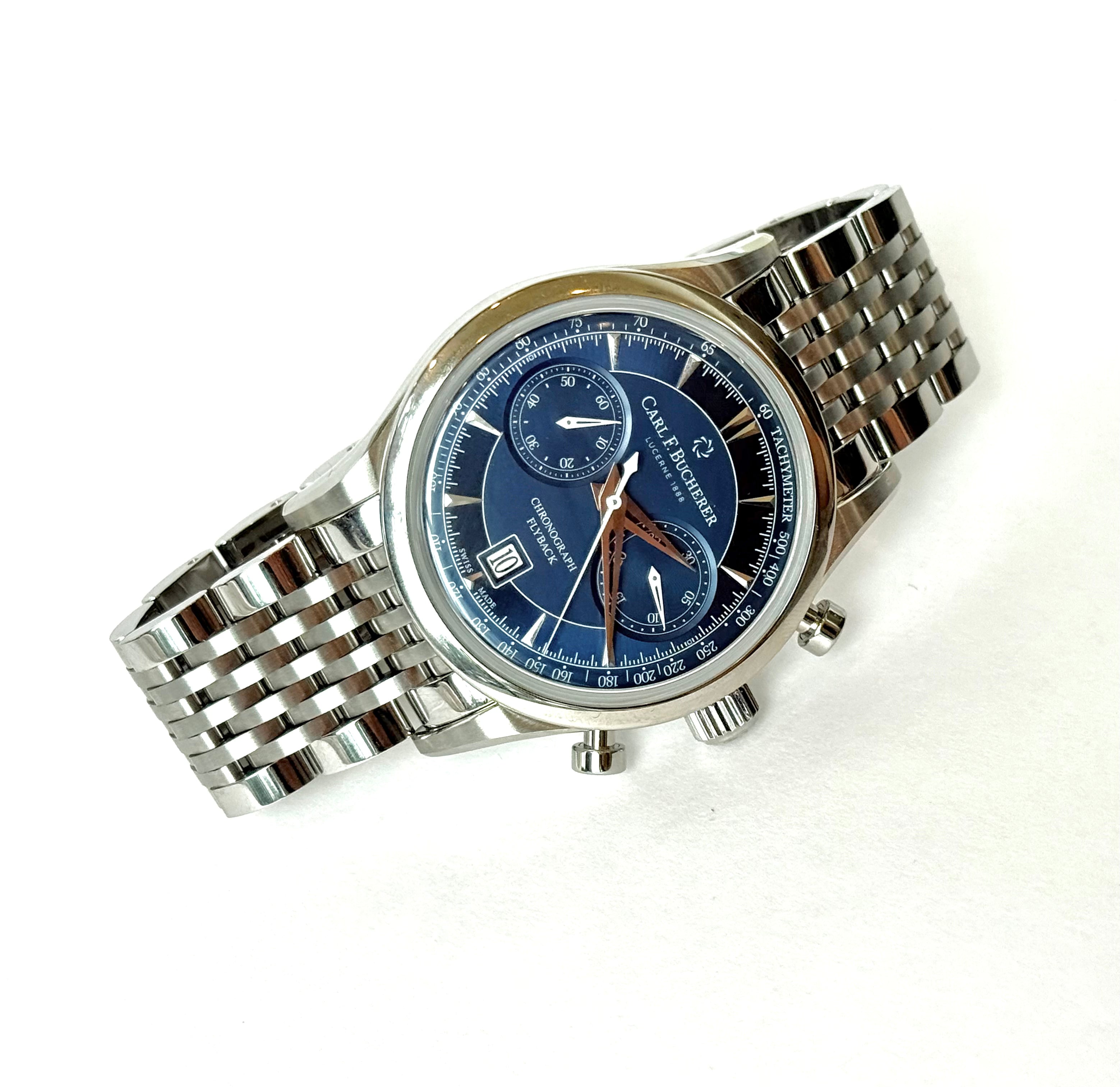 Carl F. Bucherer Manero Flyback 43mm Blue Dial Automatic Chronograph Watch