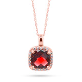 Calibrachoa - 14KT Rose Gold Garnet Necklace