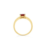 Weigela - 14KT Yellow Gold Princess Garnet Ring