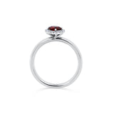 Alstroemeria - 14KT White Gold Garnet Ring