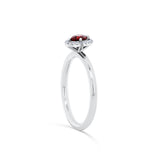 Alstroemeria - 14KT White Gold Garnet Ring