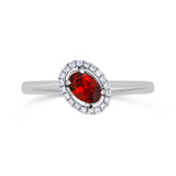 Alstroemeria - 14KT White Gold Garnet Ring