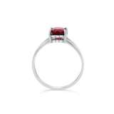 Impatiens - 14KT White Gold Garnet Ring