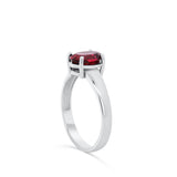 Impatiens - 14KT White Gold Garnet Ring