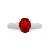 Impatiens - 14KT White Gold Garnet Ring