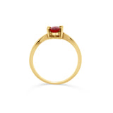 14KT Yellow Gold Garnet Solitaire Ring – Timeless Elegance, Size 6.5