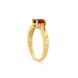 14KT Yellow Gold Garnet Solitaire Ring – Timeless Elegance, Size 6.5