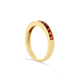 Phlox - 14KT Yellow Gold Channel Set Garnet Ring