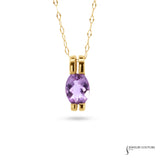 Allium - 14KT Yellow Gold Amethyst Charm