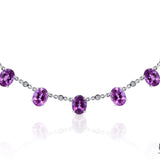 Lavender - 14KT White Gold Amethyst and Diamond Necklace