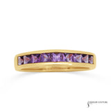 Heliotrope - 14KT Yellow Gold Channel Set Amethyst Ring